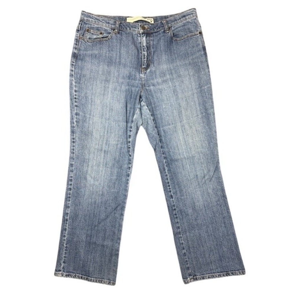 Venezia Women Blue Bootcut Jeans Size 16 Average Medium Wash Stretch Denim Pants